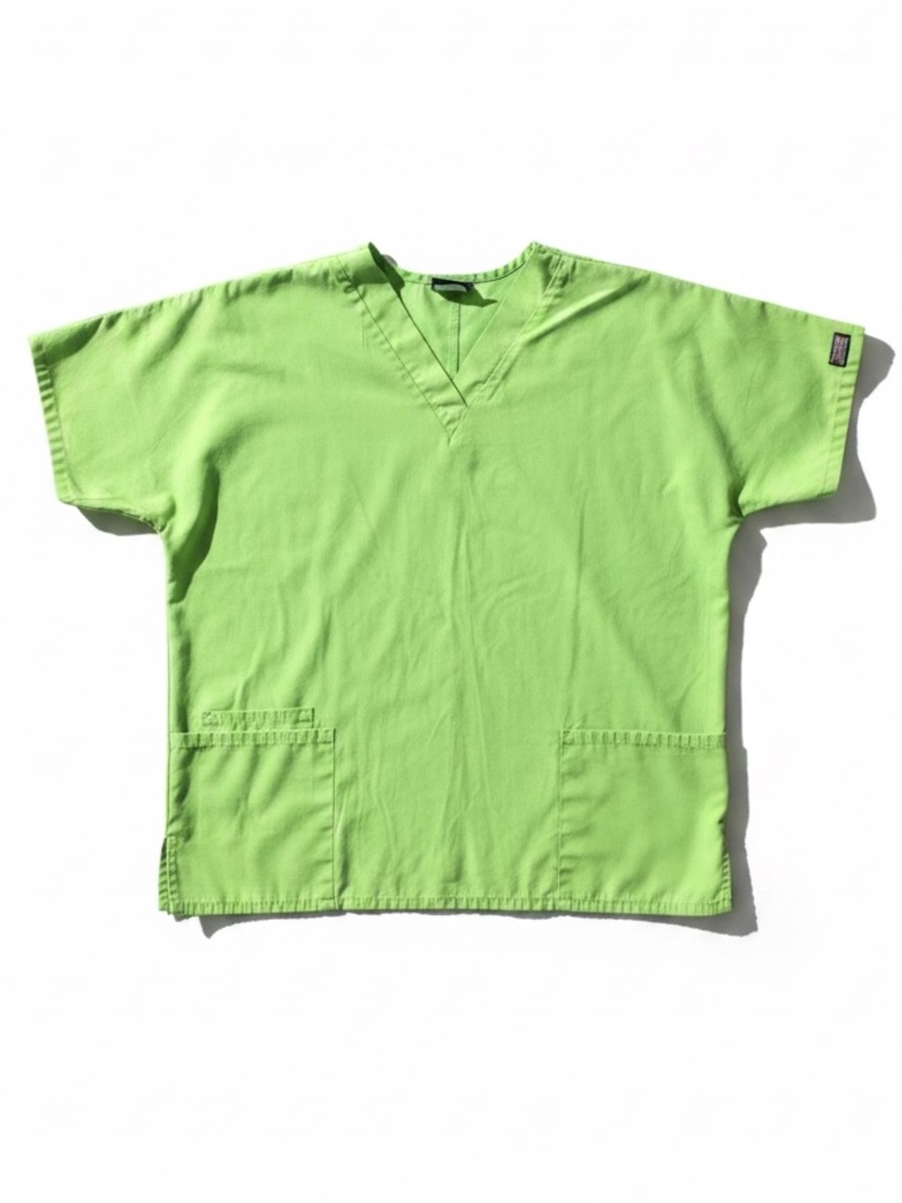 Cherokee Workwear Scrub Top Lime Green V Neck Pocket Size XL